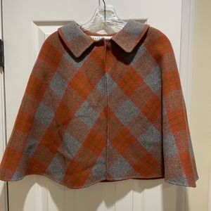 Plaid Wool Cape